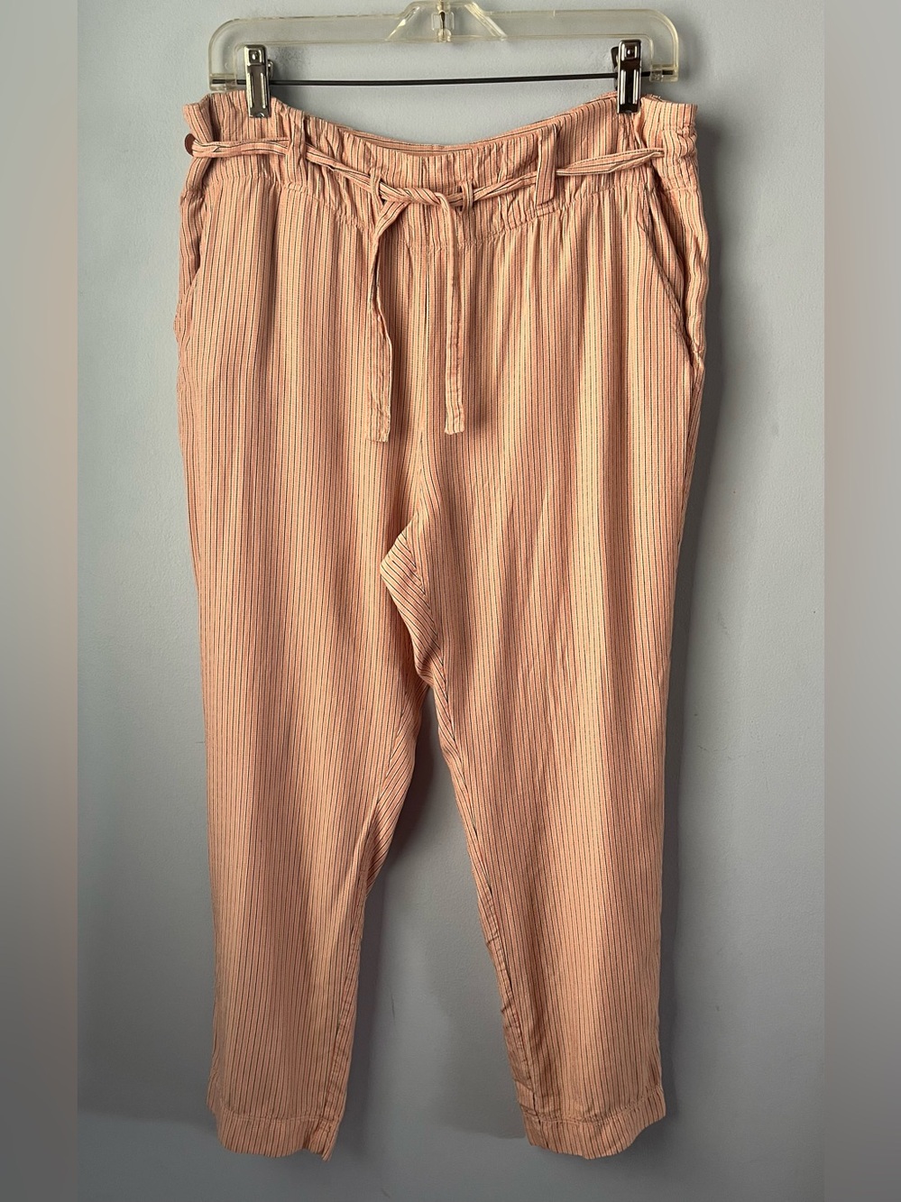 Paul & Joe Sister Blush Peach Striped Relaxed Fit Drawstring Pants Size 4